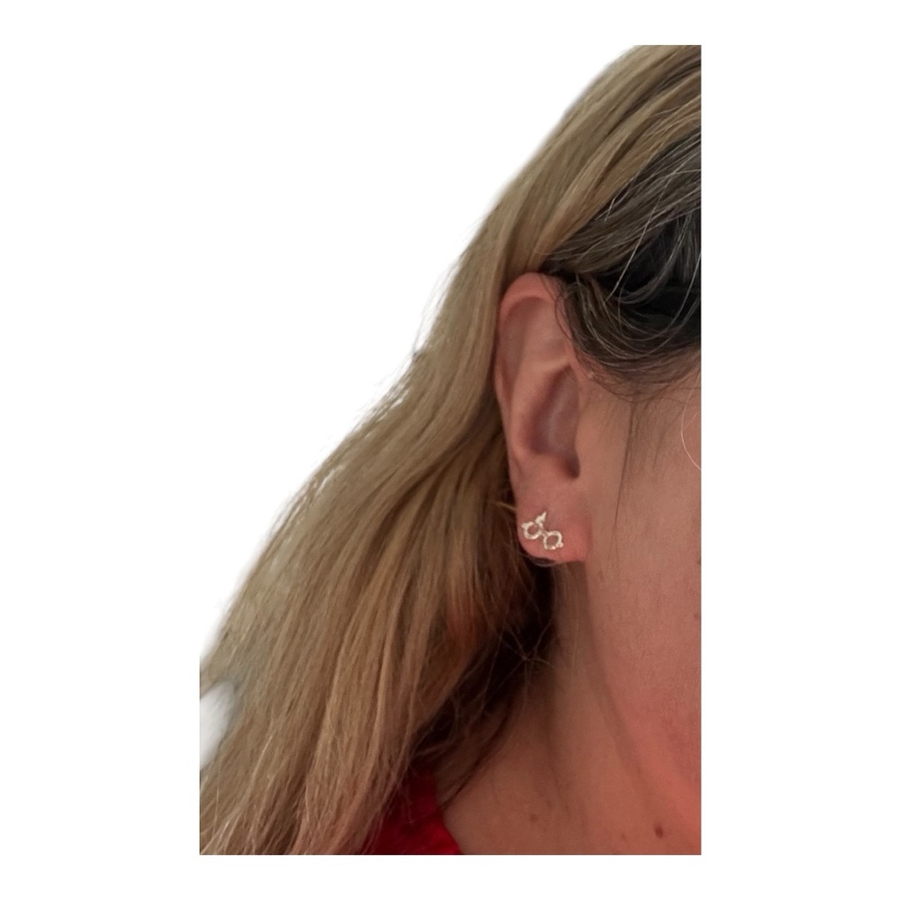 Silver Lightning Bolt Stud Earrings - image 4